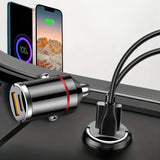 Incarcator Auto 2 in 1, Vivimall, Port USB Fast Charge QC3.0 si Type C, PD 30W, Negru - vivimall.ro