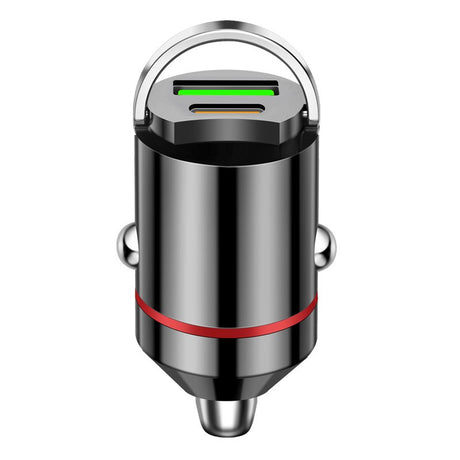 Adaptor auto 2 în 1, Type-C + USB 100W, Aliaj Metalic | PowerMax - vivimall.ro