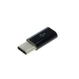 Adaptor micro USB (mama) to Type-C(tata) cu Agatatoare Breloc inclusa, Negru - vivimall.ro