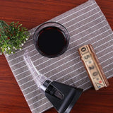 Aerator cu Turnator de Vin 2in1, Vivimall, Decantare, Anti-Picurare, Fara Scurgere, 18x10x8cm, Negru - vivimall.ro
