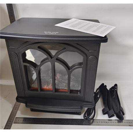 Semineu Electric, Vivimall, cu Efect Flacara, 1500/1200W, Incalzire PTC, 220 V, din Plastic Ignifug, 38 x 23 x 45 cm, Negru - vivimall.ro