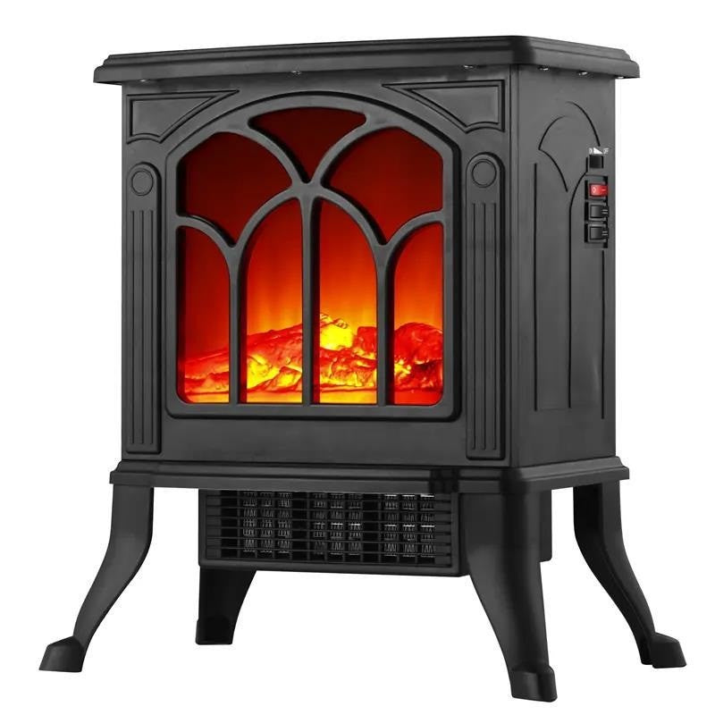 Semineu Electric, Vivimall, cu Efect Flacara, 1500/1200W, Incalzire PTC, 220 V, din Plastic Ignifug, 38 x 23 x 45 cm, Negru - vivimall.ro