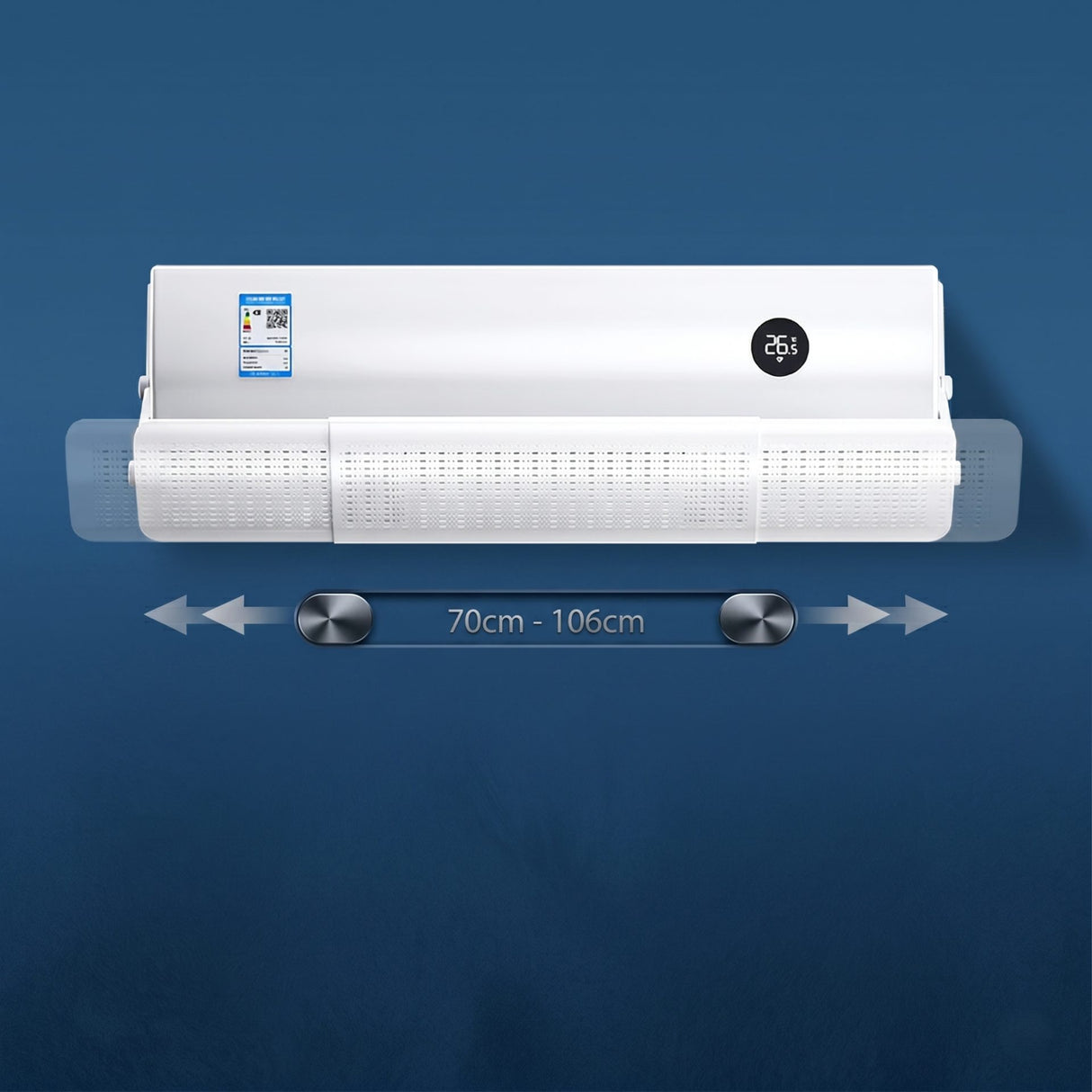 Deflector pentru Aer Conditionat, Flippy, Model Basic, Universal, Protectie Impotriva Curentului De Aer Rece Sau Cald, Ajustabil 180 Grade - vivimall.ro