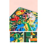 Joc Montessori de Sortare Culori, Vivimall, Creion Magnetic, Tip Labirint Ilustrat, din Lemn, Model Animale Salbatice, 39x29x1.5 cm - vivimall.ro