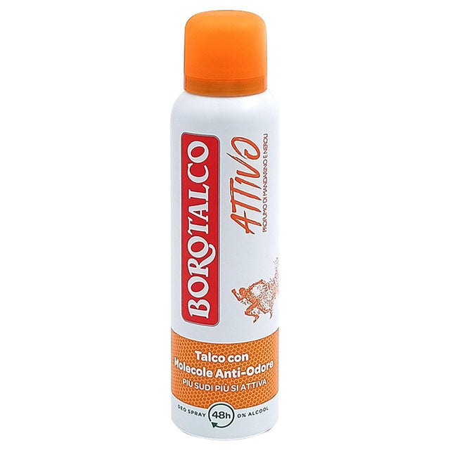 Deodorant antiperspirant Borotalco Active Mandarina Neroli 150 ml, spray 48H, vedere frontală