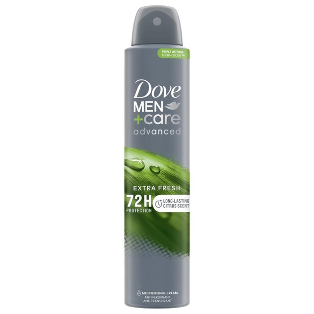Antiperspirant deodorant Dove Men Advanced Care Extra Fresh spray 150 ml, vedere frontală ambalaj