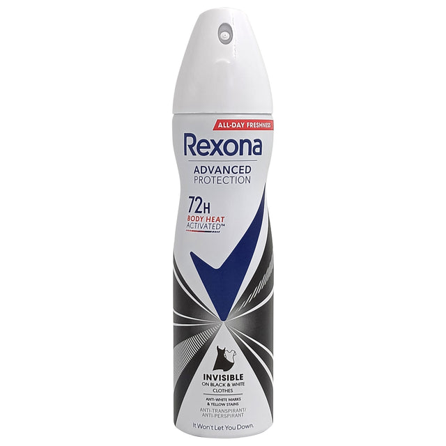 Antiperspirant Rexona Advanced Protection Invisible spray 150 ml pentru bărbați, vedere frontală flacon