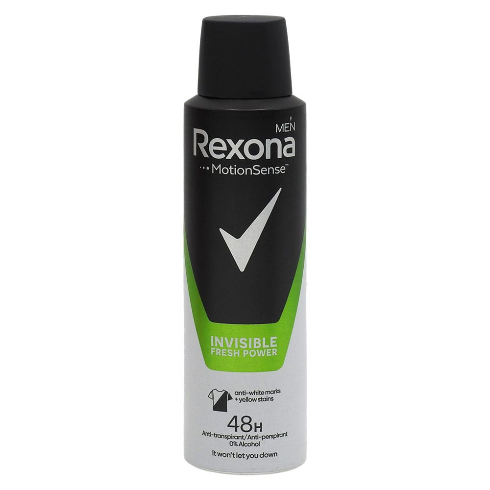 Antiperspirant Rexona Men Invisible Power Fresh spray 150 ml, vedere frontală, ambalaj albastru