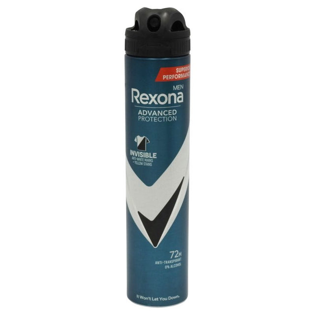 Antiperspirant spray Rexona Men Advanced Protection Invisible 72H, flacon 200 ml, vedere frontală