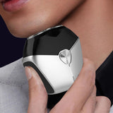 Aparat de Ras Portabil, Vivimall, 8W, Autonomie 60 min, Incarcare Cablu Type C Inclus, Periuta de Curatare, Husa, Reincarcabil, 7.3x7.5x3.3 cm, Gri