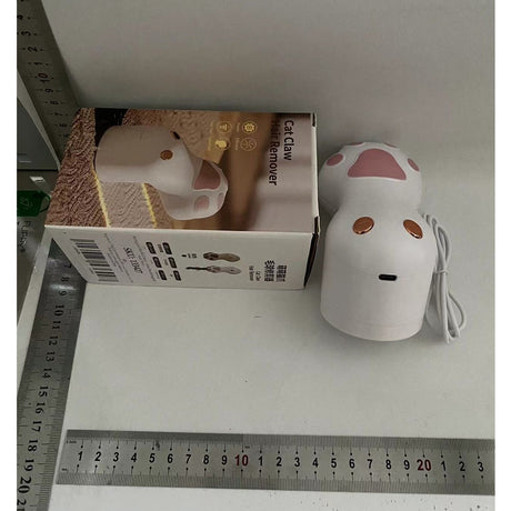 Aparat pentru Curatat Scame, Par Si Praf, Vivimall, Pentru Diferite Tipuri De Material, Incarcare USB Type-C, Model Labuta de Pisica, 14x7x7.5 cm, Alb-Roz - vivimall.ro