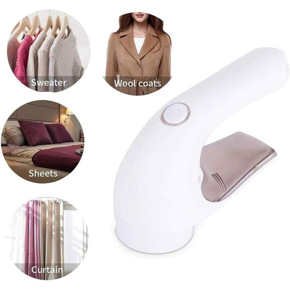 Aparat Pentru Curatat Scame, Par Si Praf, Vivimall, Trimmer pentru Diferite Tipuri De Material, Cu Lame Din Otel Inoxidabil, Maner Ergonomic, Incarcare Prin USB, 15x6x9 cm, Alb - vivimall.ro