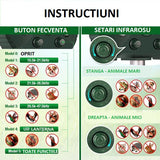 Aparat Solar Led Cu Ultrasunete, Repelent Pentru Animale Mari Si Mici, Lumina Rosie Si Alba, Anti Rozatoare, Anti Insecte, 15 X 14 X 24 Cm, Verde - vivimall.ro