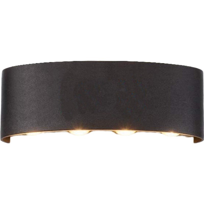 Aplica pentru Perete, Vivimall, Interior/Exterior, Rezistenta la Umezeala, 8 W, Aluminiu, Negru, 22x8 cm - vivimall.ro