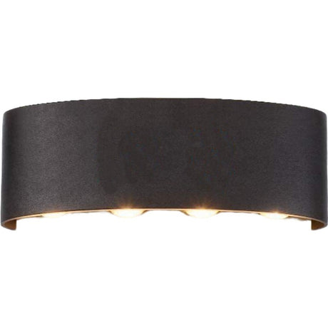 Aplica pentru Perete, Vivimall, Interior/Exterior, Rezistenta la Umezeala, 8 W, Aluminiu, Negru, 22x8 cm - vivimall.ro