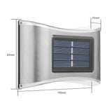 Aplica solara LED Vivimall, ABS/Policarbonat, rezistenta la apa IP65, 6 LED-uri, pentru perete, trepte, borduri, terasa, 1.2V, 600mah, 10 x 6.5 cm, doua moduri de prindere, lumina alb calda, gri - vivimall.ro