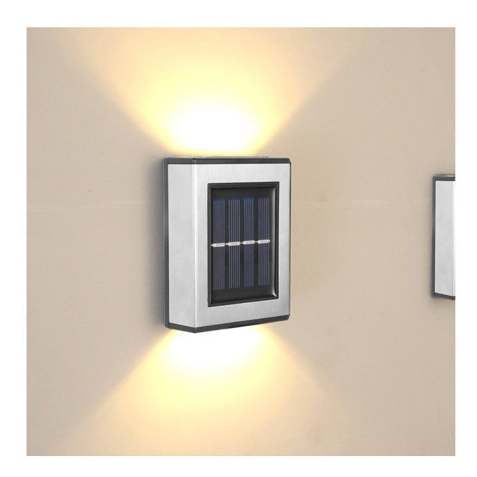 Aplica Solara Led, Abs/Policarbonat, Rezistenta La Apa Ip65, Pentru Trepte, Borduri, Terasa, 1.2V, 600Mah, 10 X 7.5 X 3 Cm, Lumina Alb Calda, Negru - vivimall.ro