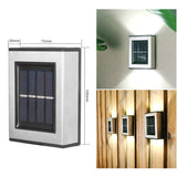 Aplica solara LED Vivimall, ABS/Policarbonat, rezistenta la apa IP65, pentru trepte, borduri, terasa, 1.2V, 600mah, 10 x 7.5 x 3 cm, lumina alb calda, negru - vivimall.ro