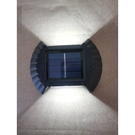 Set 4 Aplica Solara Led Bidirectionala Pentru Perete, In Forma De Funda, 8 Led-Uri, Material Abs Si Pc, Lumina Puternica, Ip65, 10 X 7.5 Cm, Baterie 1.2 V, 300 Mah, Autonomie 8-10 Ore, Alb Rece - vivimall.ro