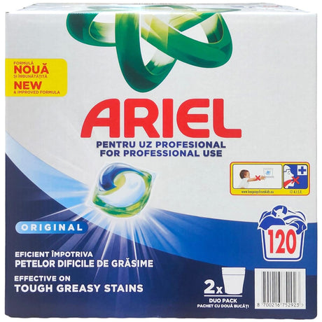 Detergent Capsule pentru Rufe, Ariel, All in 1, Regular, Set 2 x 60 Bucati - vivimall.ro