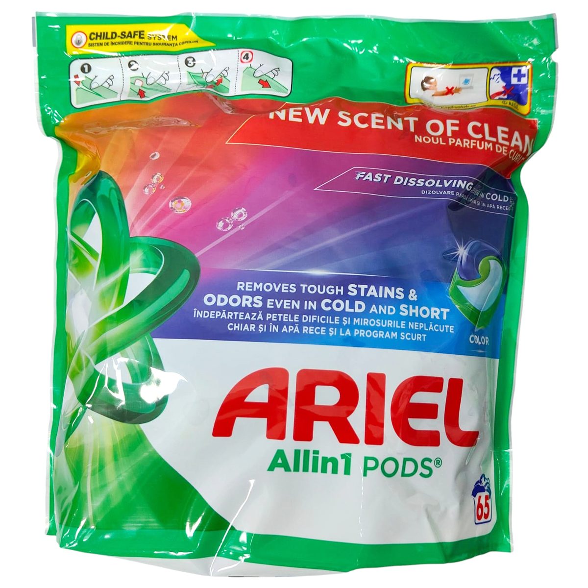 Detergent Capsule pentru Rufe Colorate, Ariel, Pods All in 1, Set 65 Bucati - vivimall.ro