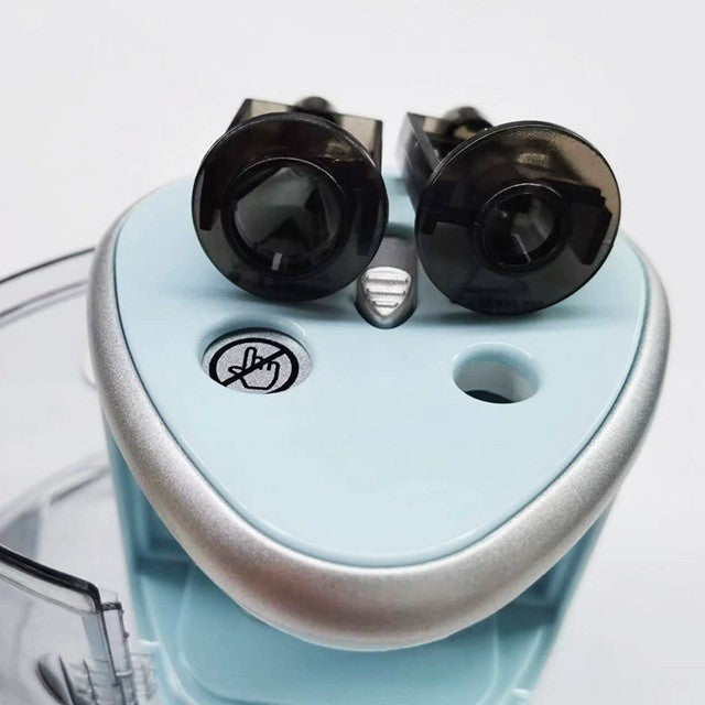 Ascutitoare Electrica cu 2 Gauri, Vivimall, Gri, Baterii 4 x AA (neincluse), 7.5 x 7.5 x 7.5 cm, Albastru - vivimall.ro