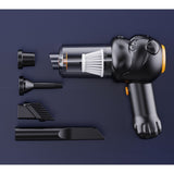 Aspirator Auto 4 in 1 Portabil fara Fir, Vivimall, 120W, Autonomie 1-3 h, 2 Viteze, Aspirare Umeda/Uscata, Functia de Sulfare/Umflare, Negru - vivimall.ro