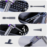 Aspirator Portabil Auto, Vivimall, pentru Casa si Masina, 3 Viteze, Incarcator Tip-C cu Incarcare Rapida, Tub Prelungitor, 2000mAh, 7 Capete de Aspirare si Suflare, 21x20x6.5 cm, Argintiu Mov - vivimall.ro