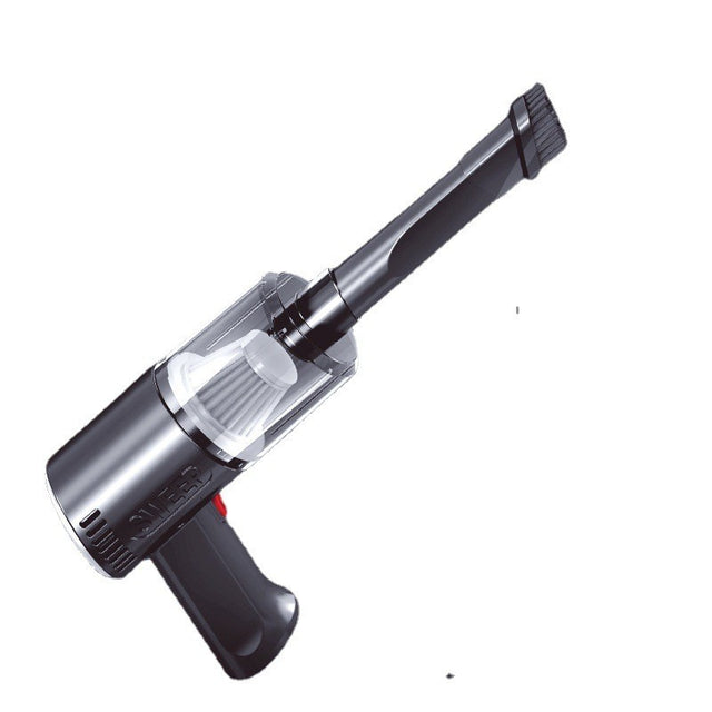 Aspirator Portabil, Fără Fir, Tip Pistol, Pentru Casă Și Mașină, Încărcare USB, Autonomie 30 Min, 36 x 17 cm, Negru - vivimall.ro