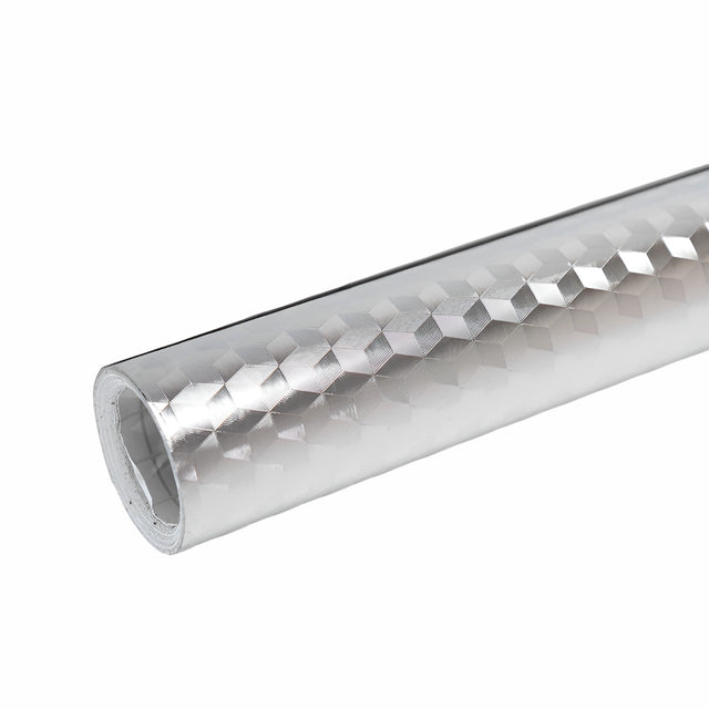 Autocolant pentru Bucătărie, Vivimall, Tip Folie de Aluminiu, Rezistent la Ulei, Umezeală, Temperaturi Inalte, pentru Dulapuri, Perete, Blat, Argintiu, 60cm x 1m - vivimall.ro