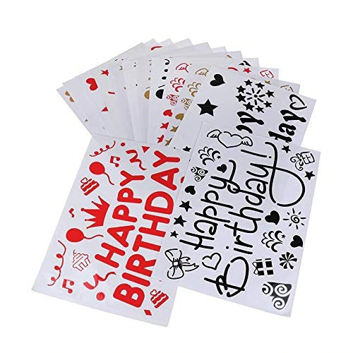Sticker Autocolant Pentru Baloane Happy Birthday | PartyCharm