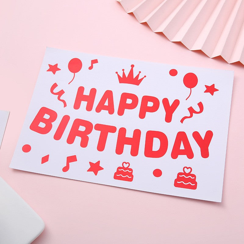 Sticker Autocolant Pentru Baloane Happy Birthday | PartyCharm