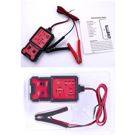 Tester auto Flippy cu cablu de alimentare 890mm și cleme crocodil 75mm, detaliu conexiuni