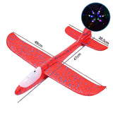 Avion Planor Cu Lumini Pe Toata Lungimea, Din Poliester, 48 Cm - vivimall.ro