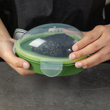 Recipient de Depozitare Avocado, Vivimall, Etans, pentru Frigider, din Plastic, Mentinere Proaspata, 15.3x11x8 cm, Verde - vivimall.ro