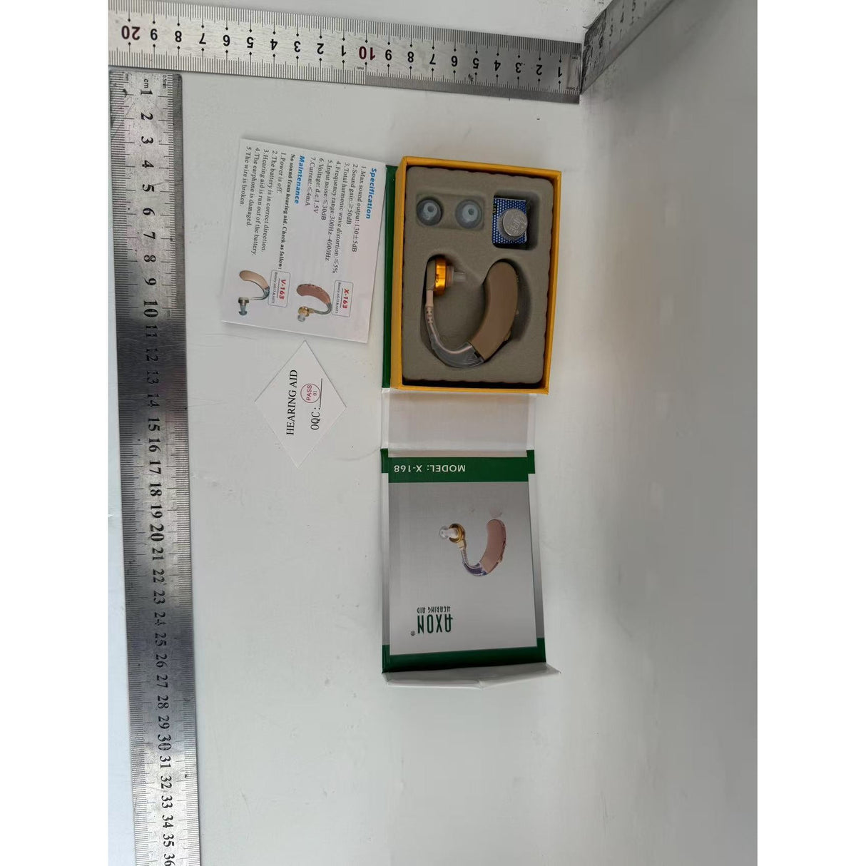 Aparat Auditiv, Vivimall, X-168, Aparat pentru Auz Perfect, fixare usoara, Amplificator de sunet in ear, Baterie inclusa pentru Canalul Auditiv, Bej - vivimall.ro