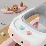 Premergator Multifunctional cu Roti Vivimall, Model Iepuras, Inaltime Ajustabila, Tavita, Muzica, Lumini, 66x59x41 cm, Roz - vivimall.ro