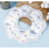 Set 10 Bavete de Unica Folosinta, Vivimall, Model Animalute Marine, pentru Bebelusi, din Bumbac, Impermeabil, 28 x 28 cm, Alb/Albastru - vivimall.ro