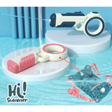 Pistol cu apa pentru copii Vivimall, rezervor tip ghiozdan, 1500 ml, reglabil, material ABS/silicon, distanta improscare 8 metri, tragaci cu presiune, 12.5 x 28 cm, albastru - vivimall.ro