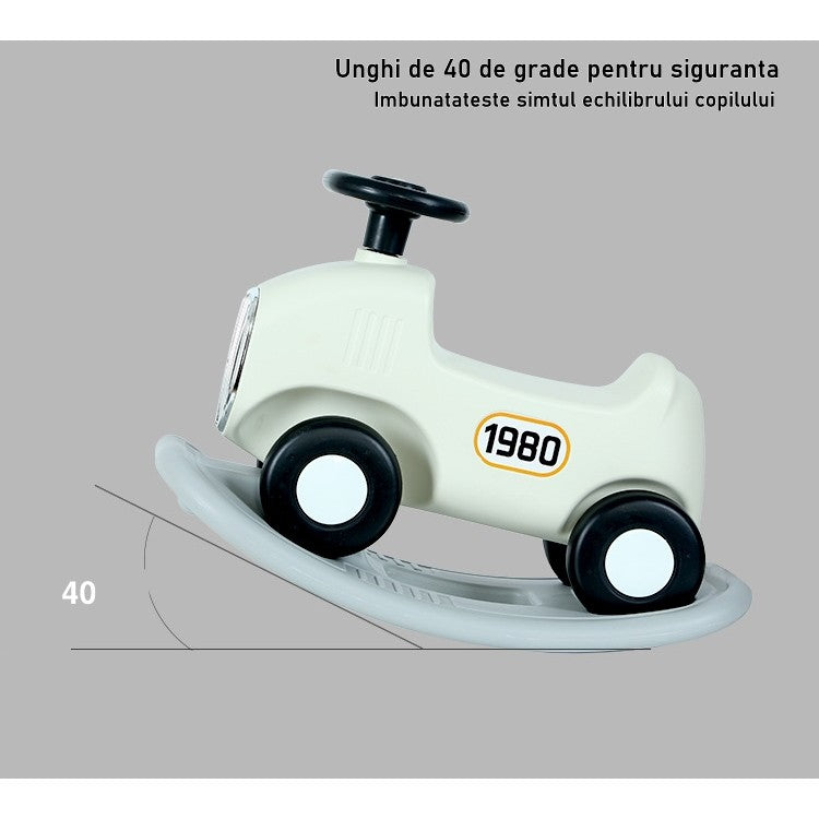 Balansoar 2 In 1 Pentru Copii Masinuta Detasabila, Varsta Peste 1 An, Unghi 40 De Grade, Interior/Exterior, Volan Cu Sunete Si Lumini - vivimall.ro