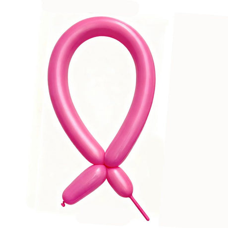 Baloane de modelaj Flippy din latex fucsia, set 50 bucăți, vedere frontală a ambalajului