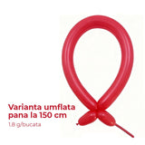 Baloane de Modelaj, Flippy, Set 50 bucati, Model Standard, din Latex, 30 x 1.5 cm, 1.8 g per unitate, pana la 150 cm, Rosu - vivimall.ro