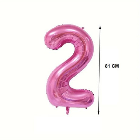 Balon din Folie Vivimall, Cifra 2, 81 cm, Pentru Aer sau Heliu, Mov - vivimall.ro