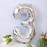 Balon din Folie Vivimall, Cifra 3, 81 cm, Pentru Aer sau Heliu, Bulk, Argintiu - vivimall.ro