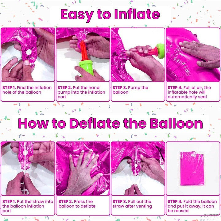 Balon din Folie, Flippy, Cifra 7, Tema Aniversare, 81 cm, Ambalaj Individual, Pai inclus, Umflare cu Aer sau Heliu, Bulk, Mov - vivimall.ro