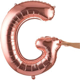 Balon Folie Metalizata Litera G, 100 Cm, Umflati Cu Heliu Sau Aer, Ambalaj Individual, Pai Inclus, Rose Gold - vivimall.ro