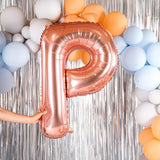 Balon Folie Metalizata Litera P, 100 Cm, Umflati Cu Heliu Sau Aer, Ambalaj Individual, Pai Inclus, Rose Gold - vivimall.ro