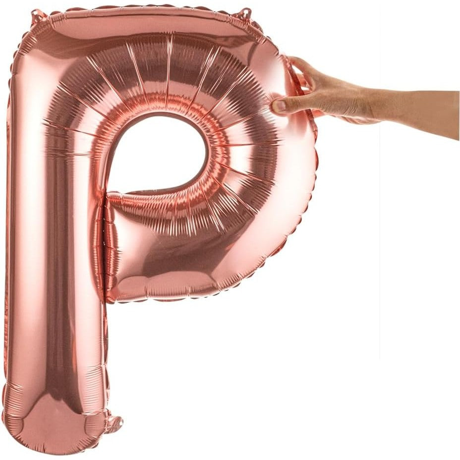 Balon Folie Metalizata Litera P, 100 Cm, Umflati Cu Heliu Sau Aer, Ambalaj Individual, Pai Inclus, Rose Gold - vivimall.ro