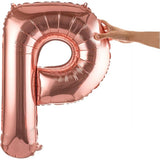 Balon Folie Metalizata Litera P, 100 Cm, Umflati Cu Heliu Sau Aer, Ambalaj Individual, Pai Inclus, Rose Gold - vivimall.ro