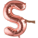 Balon Folie Metalizata Litera S, 100 Cm, Umflati Cu Heliu Sau Aer, Ambalaj Individual, Pai Inclus, Rose Gold - vivimall.ro